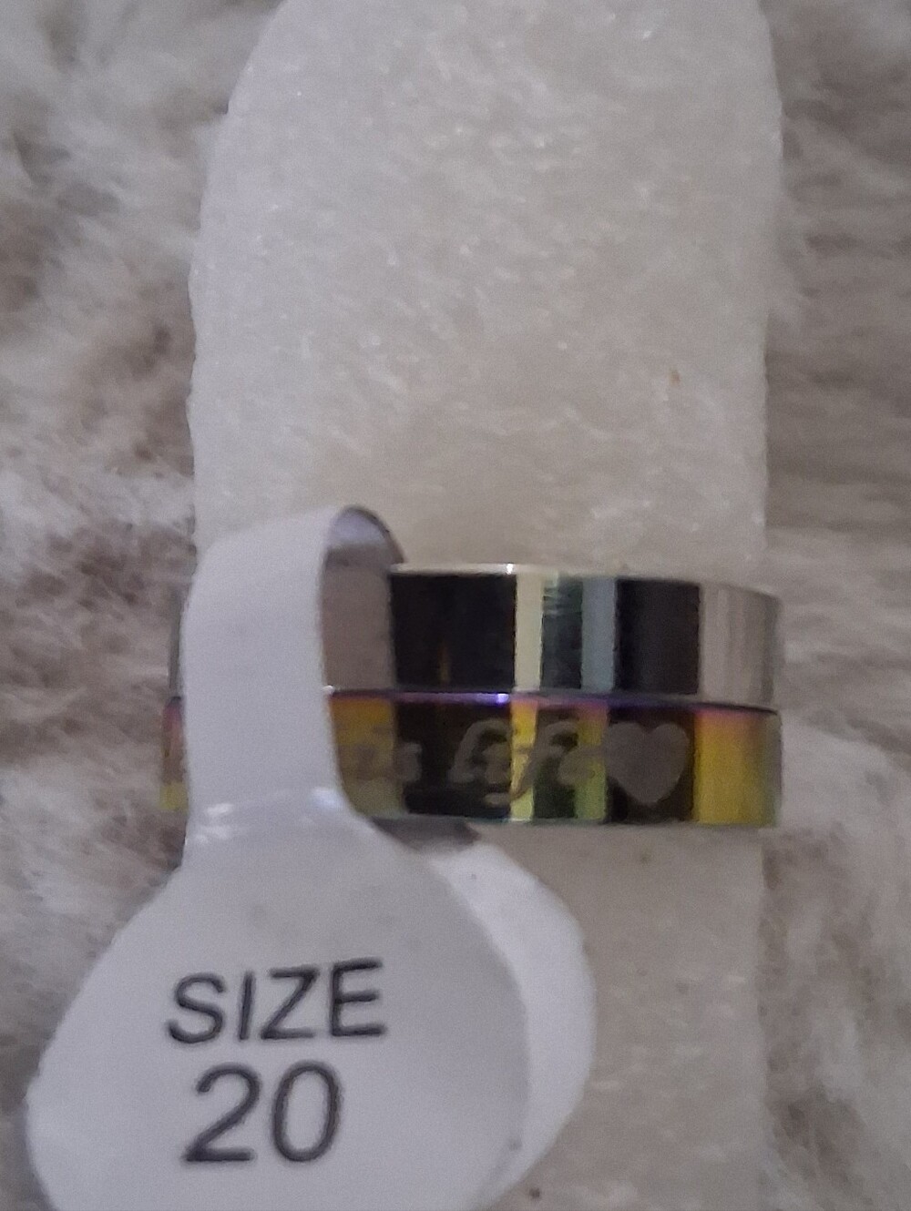 Silver Tone Ring Size 20 - Unbranded